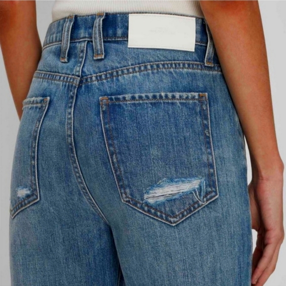 NWT 7 For All Mankind EASY SLIM CROPPED PALMA ROSA HIGH WAIST Distressed Denim - Picture 3 of 10